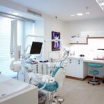 Modern dental clinic with dental chair and equipment