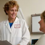 Doctor talking with a patient during a health check-up